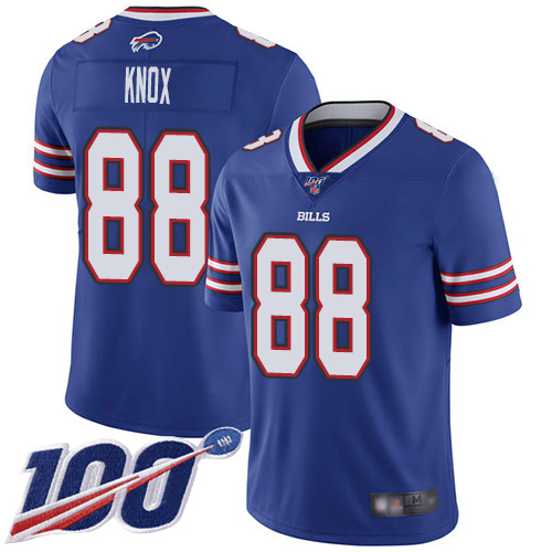 Men Buffalo Bills 88 Dawson Knox Royal Blue Team Color Vapor Untouchable Limited Player 100th Season NFL Jersey